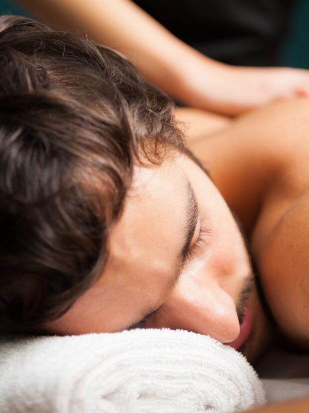 Man having a massage in a spa